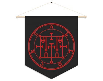 DemonOLogical - Alloces Sigil - Black-Red - Pennant 45.7 cm × 53.3 cm (18" x 21")