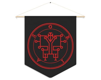 DemonOLogical - Oriax Sigil - Black-Red - Pennant 45.7cm × 53.3cm (18" x 21")