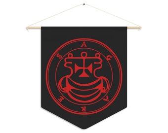 DemonOLogical - Agares Sigil - Black-Red - Pennant 45.7 cm × 53.3 cm (18" x 21")