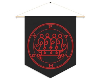 DemonOLogical - Paimon Sigil - Black-Red - Pennant 45.7 cm × 53.3 cm (18" x 21")