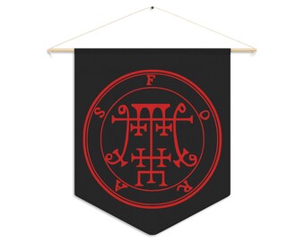 DemonOLogical - Foras Sigil - Black-Red - Pennant 45.7cm × 53.3cm (18" x 21")