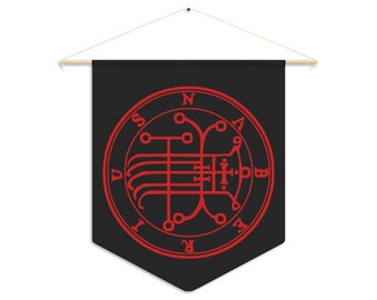 DemonOLogical - Naberius Sigil - Black-Red - Pennant 45.7cm × 53.3cm (18" x 21")