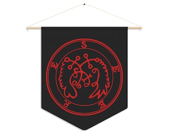 DemonOLogical - Seere Sigil - Black-Red - Pennant 45.7 cm × 53.3 cm (18" x 21")