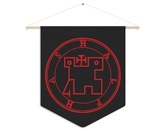 DemonOLogical - Halpha's Sigil - Black-Red - Pennant 45.7 cm × 53.3 cm (18" x 21")