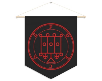DemonOLogical - Furcas Sigil - Black-Red - Pennant 45.7cm × 53.3cm (18" x 21")
