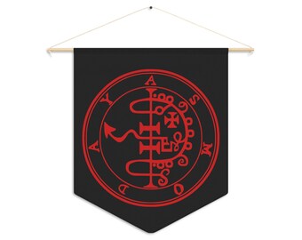 DemonOLogical - Asmoday Sigil - Black-Red - Pennant 45.7 cm × 53.3 cm (18" x 21")