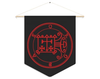 DemonOLogical - Orobas Sigil - Black-Red - Pennant 45.7cm × 53.3cm (18" x 21")