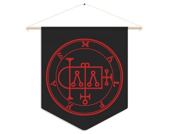 DemonOLogical - Malphas Sigil - Black-Red - Pennant 45.7cm × 53.3cm (18" x 21")
