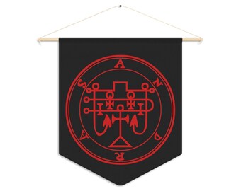 DemonOLogical - Andras Sigil - Black-Red - Pennant 45.7cm × 53.3cm (18" x 21")