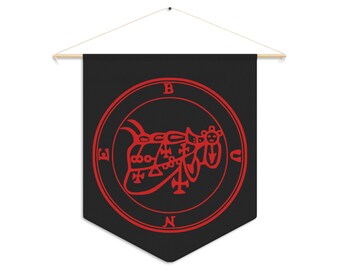 DemonOLogical - Bune Sigil - Black-Red - Pennant 45.7 cm × 53.3 cm (18" x 21")