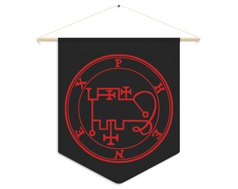 DemonOLogical - Phenex Sigil - Black-Red - Pennant 45.7cm × 53.3cm (18" x 21")