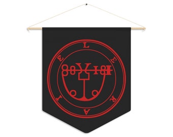 DemonOLogical - Leraje (Alternative) Sigil - Black-Red - Pennant 45.7 cm × 53.3 cm (18" x 21")