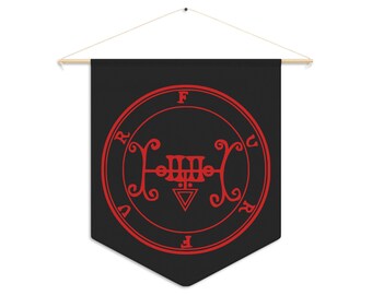 DemonOLogical - Furfur Sigil - Black-Red - Pennant 45.7 cm × 53.3 cm (18" x 21")