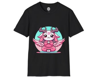 DemonOLogical - Cute Yoga Baphomet - Unisex Softstyle T-Shirt