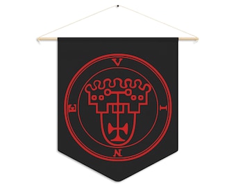 DemonOLogical - Vine Sigil - Black-Red - Pennant 45.7 cm × 53.3 cm (18" x 21")