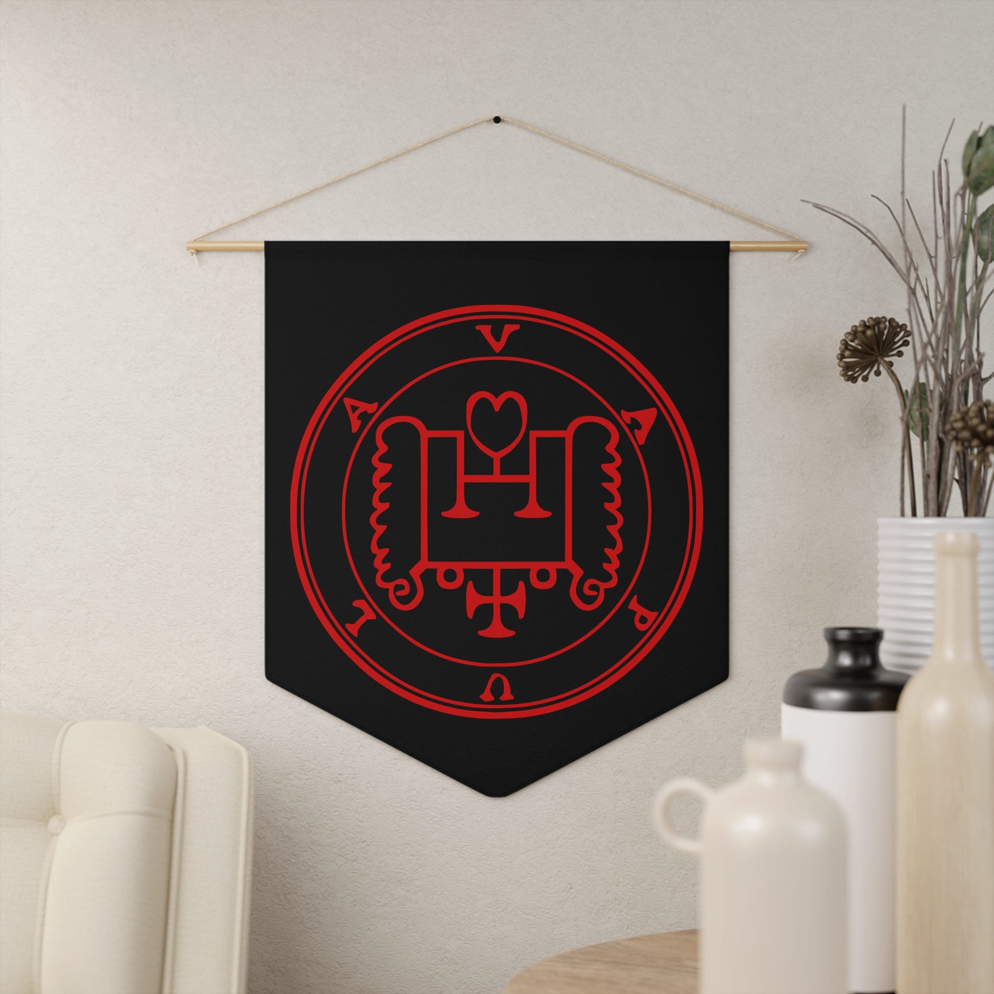 Demonological - Vapula Sigil - Black-red - Pennant 45.7 Cm × 53.3