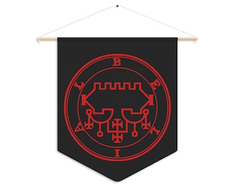 DemonOLogical - Belial Sigil - Black-Red - Pennant 45.7 cm × 53.3 cm (18" x 21")