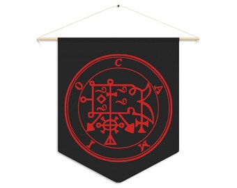 DemonOLogical - Camio Sigil - Black-Red - Pennant 45.7cm × 53.3cm (18" x 21")