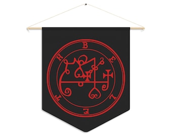 DemonOLogical - Beleth (Alternative) Sigil - Black-Red - Pennant 45.7 cm × 53.3 cm (18" x 21")