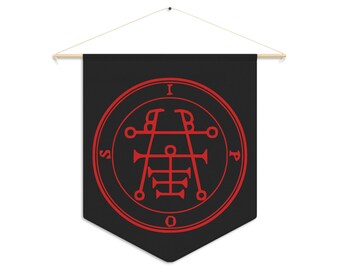 DemonOLogical - Ipos Sigil - Black-Red - Pennant 45.7 cm × 53.3 cm (18" x 21")