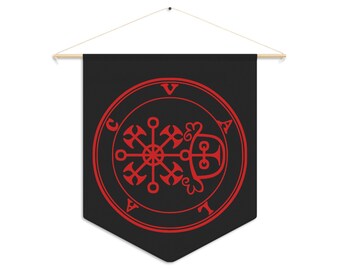 DemonOLogical - Valac Sigil - Black-Red - Pennant 45.7 cm × 53.3 cm (18" x 21")