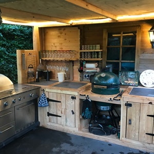 Outdoor kitchen for Green Egg plan B810 L2325 H900 or Outdoor kitchen construction drawing  Metric sizes (millimeters) Language: English