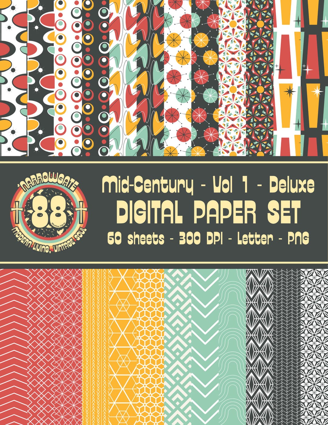 Retro Planner - Background Pages (deluxe) | Digital Download | Printable Planner | Aesthetic PDF ...