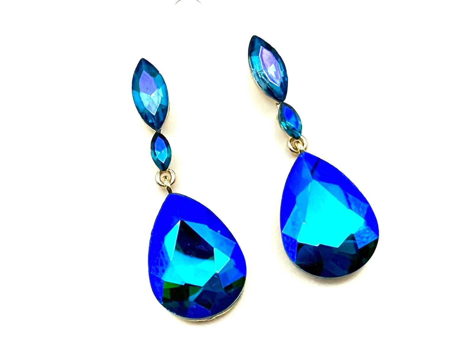 earrings to go with royal blue dress COBALT BLUE EARRINGS| Rebekajewelry