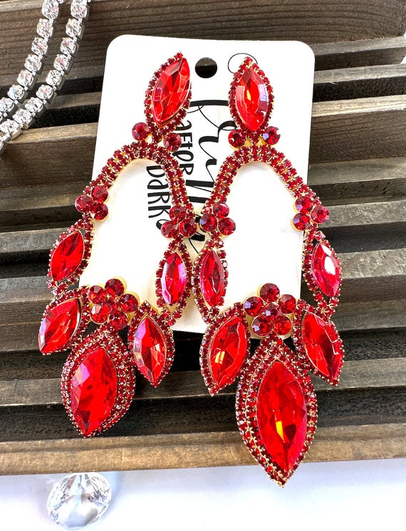 long earrings for red dress Sensational Gold Drop Earrings - All Jewelry