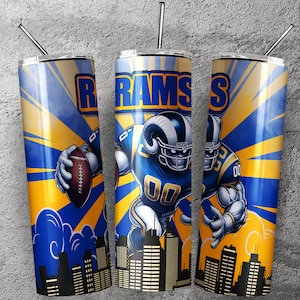 Ram 20oz magere beker wrap PNG, 20oz magere beker sublimatie ontwerpen, instant download beker wrap, sportteam