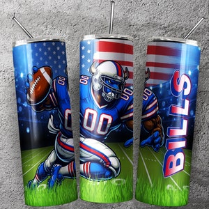 Bill 20oz Skinny Tumbler Wrap PNG, 20oz Skinny Tumbler Sublimation Designs, Instant Download Tumbler Wrap, Sport Team