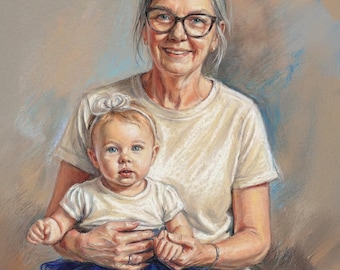 Custom Memorial Painting Gift, Combine & Merge Photos, Add Deceased Loved One, Custom Family Portrait, Personalized Watercolor Art Gift