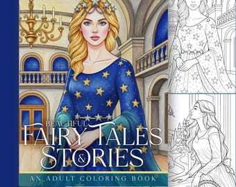 Printable Fairy Tale Coloring Book, Fantasy Colouring Pages, Adult Coloring, Fairytale Book, Fantasy Art, Princess Coloring, Mermaid Art