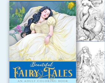 Printable Fairy Tale Coloring Book, Fantasy Colouring Pages, Adult Coloring, Fairytale Book, Fantasy Art, Princess Coloring, Mermaid Art