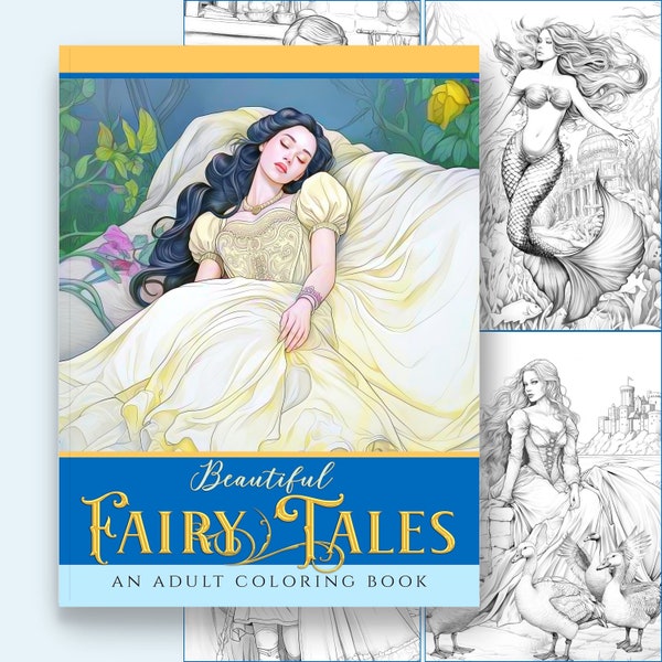 Printable Fairy Tale Coloring Book, Fantasy Colouring Pages, Adult Coloring, Fairytale Book, Fantasy Art, Princess Coloring, Mermaid Art