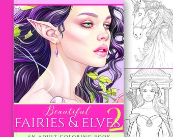 Fairy Coloring Book, Printable Coloring Pages, Adult Coloring, Fantasy Coloring, Fantasy Art, Princess Coloring, Mermaids, Elves & Fairies