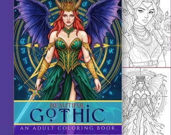 Gothic Fantasy Coloring Book, Dark Fantasy Colouring Pages, Witch Coloring, Fairytale Fantasy Art, Halloween Coloring Book, Fairy Coloring