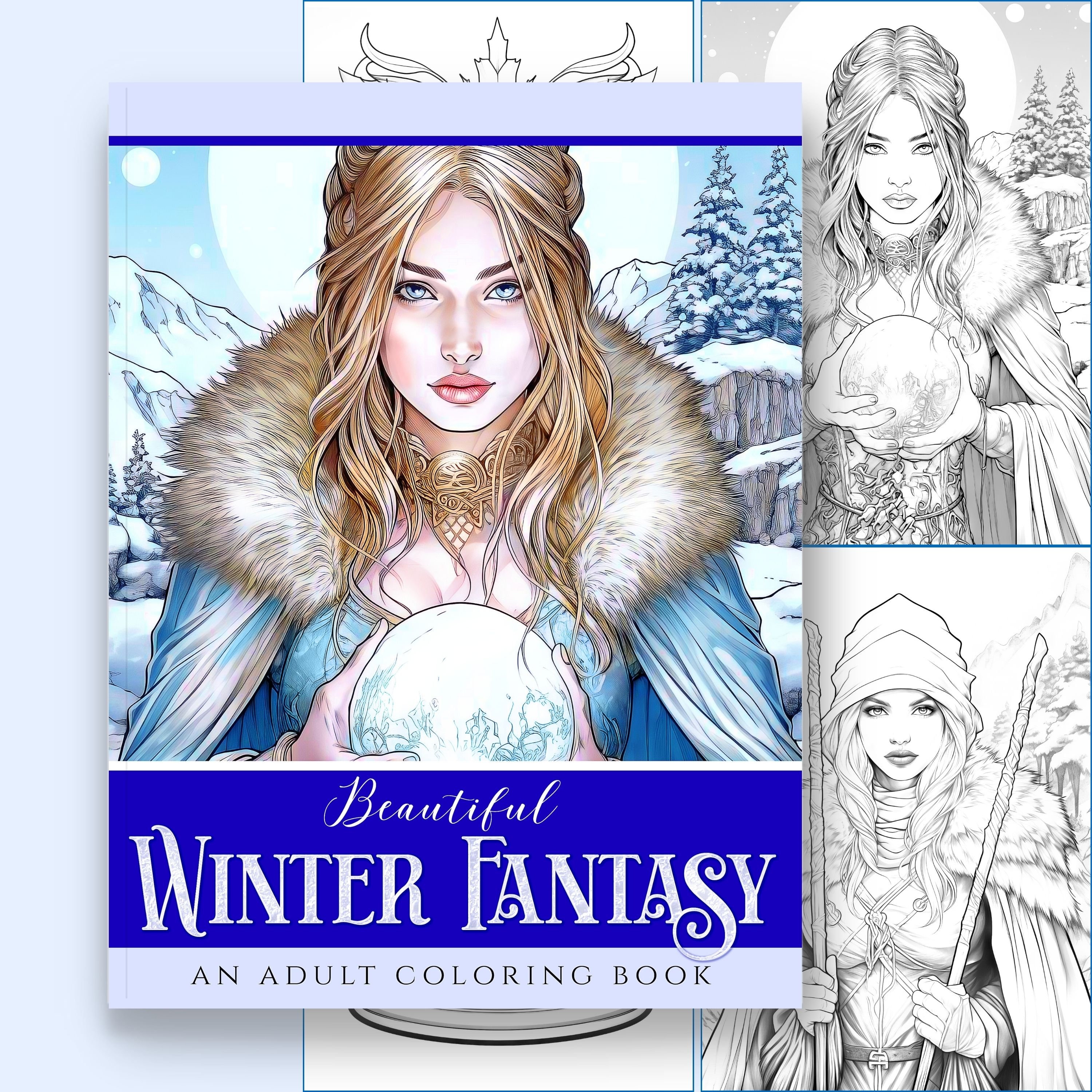 Fantasy Coloring Book, Printable Fantasy Colouring Pages, Adult