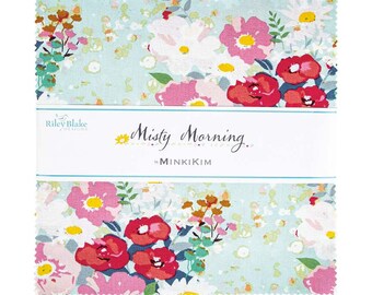 10" inch squares MISTY MORNING layer cake Stacker fabric by Minki Kim Riley Blake Designs  10-11580-42