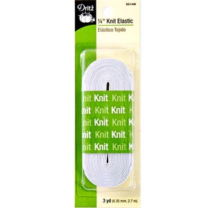 Knit Elastic 1/4&quot; inch (.64 cm) x 3 yards Dritz 9314W for sewing & crafting