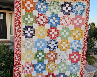 Quilt large lap/throw, American Jane fabric moda Ready for you! handmade 78x58.5" gift