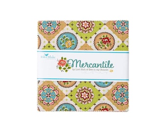 5" inch squares MERCANTILE charm pack fabric by Riley Blake by Lori Holt 5-14380-42 florals vintage
