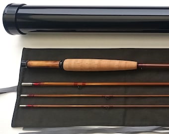 Canne à mouche H.L. LEONARD 49-5 'Hunt' (7'6" 3/2 #5) en bambou refendu, fabriquée artisanalement en Westphalie (Allemagne).