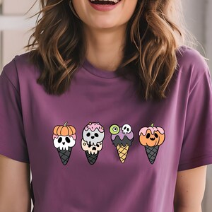Spooky Icecream Unisex Garment-Dyed T-shirt, halloween party tee, halloween tshirt svg spooky apparel,