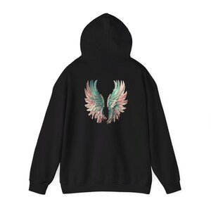 Angel Wings Hoodie, Unisex Heavy Blend Pullover Sweatshirt image 3