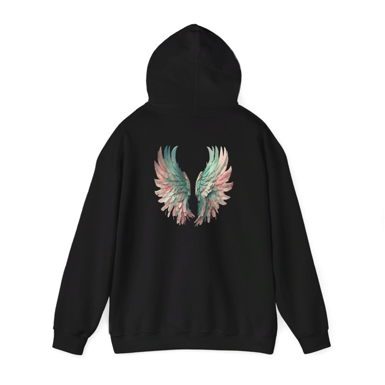 Angel Wings Hoodie, Unisex Heavy Blend Pullover Sweatshirt image 3