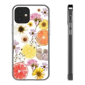 Dried fruit and flower clear phone cases, iphone, samsung, floral  case, fruity phone case, gifts for her, nature lover,