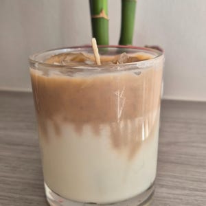 Biscoff Latte Soy Candle with Iced Coffee Scent, Gel Wax Blend, Cozy Aromatic Gift for Coffee Lovers, Hand Poured, Long-Lasting Fragrance