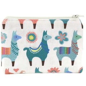 CHOOSE SIZE Llama Zipper Pouch / Adorable Alpaca Make Up Bag / Cute Camera Bag / Pacifier Pouch