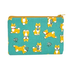 CHOOSE SIZE Shiba Inu Zipper Pouch / Loyal Shiba Camera Bag / Shiba Inu Play Time / Hatchi